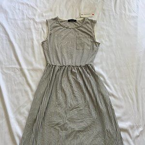 Merokeety Black & White Striped Dress S